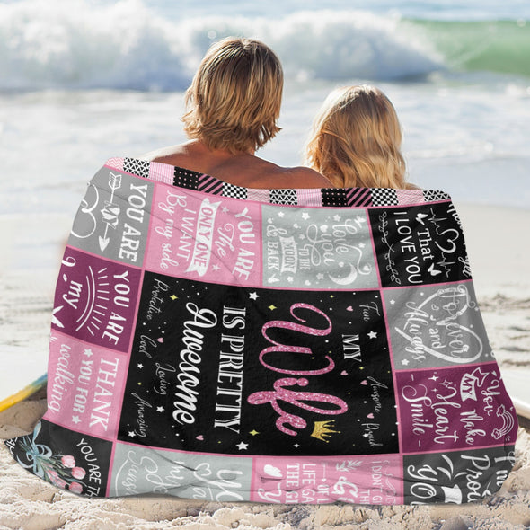 Wife Blanket, Throw Blanket Gifts for Birthday/Wedding/Anniversary/Christmas/Valentines