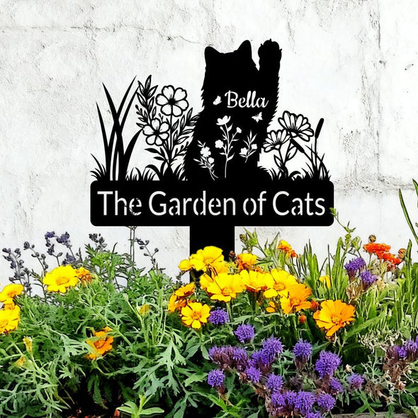 Custom Metal Pet Grave Markers Personalized Cat Breed Memorial Stake Tombstone for Garden Yard Graveside Pet Loss Gifts