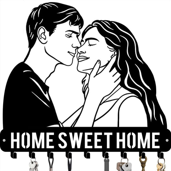 Personalized Metal Key Holder Custom Family Name Rack Hooks for Wall Mount Home Living Room Kitchen Decor Housewarming Wedding Gift