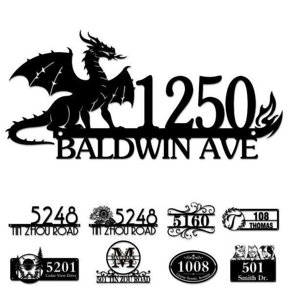 Custom Metal House Door Numbers Personalized Street Address Signs Mailbox Plaque for Outside Garden Housewarming Gift