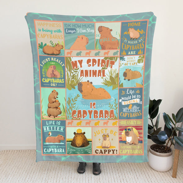 Capybara Pattern Blanket Fleece Throw Blanket Super Soft Warm Gifts for Baby Girls Boys Kids Mom Grandma Room Decor