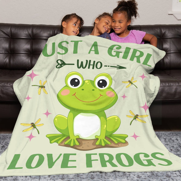 Frog Pattern Blanket Fleece Throw Blanket Super Soft Warm Gifts for Baby Girls Boys Kids Mom Grandma Room Decor