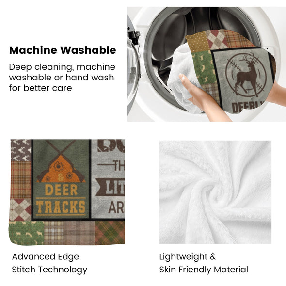 Deer Pattern Blanket Fleece Throw Blanket Super Soft Warm Gifts for Baby Girls Boys Kids Mom Grandma Room Decor