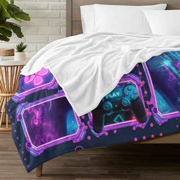 Gamer Blanket Fleece Throw Blanket Super Soft Warm Gifts for Baby Girls Boys Kids Mom Grandma Room Decor