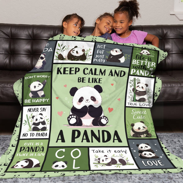 Panda Pattern Blanket Fleece Throw Blanket Super Soft Warm Gifts for Baby Girls Boys Kids Mom Grandma Room Decor
