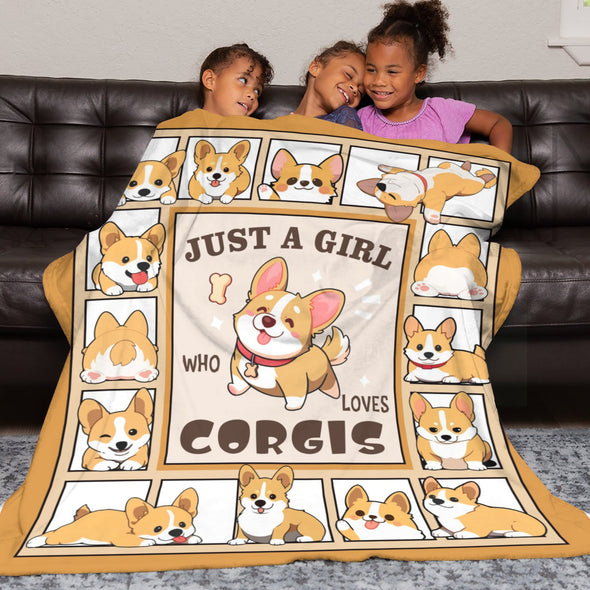 Corgi Blanket Fleece Throw Blanket Super Soft Warm Gifts for Baby Girls Boys Kids Mom Grandma Room Decor