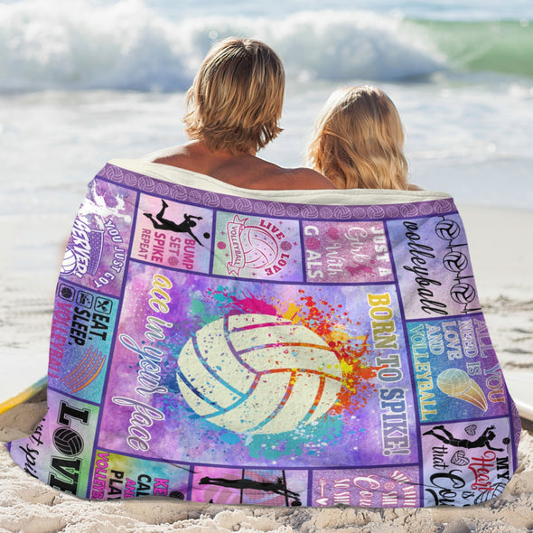 Volleyball Pattern Blanket Fleece Throw Blanket Super Soft Warm Gifts for Baby Girls Boys Kids Mom Grandma Room Decor