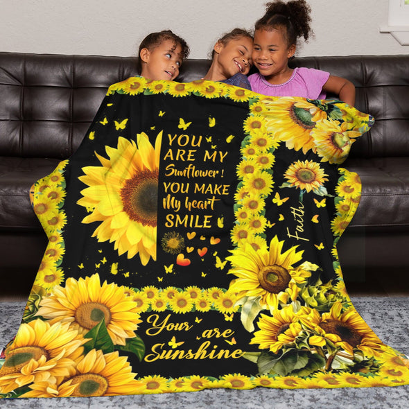 Sunflower Blanket Fleece Throw Blanket Super Soft Warm Gifts for Baby Girls Boys Kids Mom Grandma Room Decor
