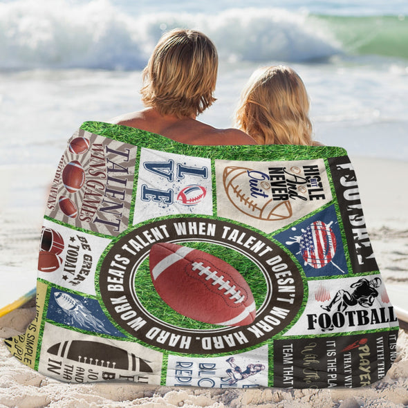 Football Pattern Blanket Fleece Throw Blanket Super Soft Warm Gifts for Baby Girls Boys Kids Mom Grandma Room Decor