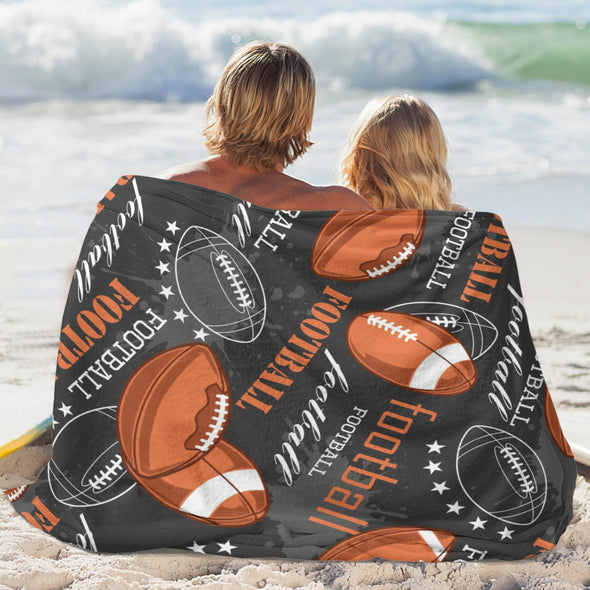 Football Pattern Blanket Fleece Throw Blanket Super Soft Warm Gifts for Baby Girls Boys Kids Mom Grandma Room Decor