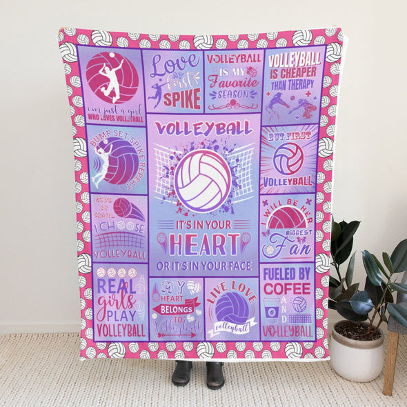 Volleyball Pattern Blanket Fleece Throw Blanket Super Soft Warm Gifts for Baby Girls Boys Kids Mom Grandma Room Decor