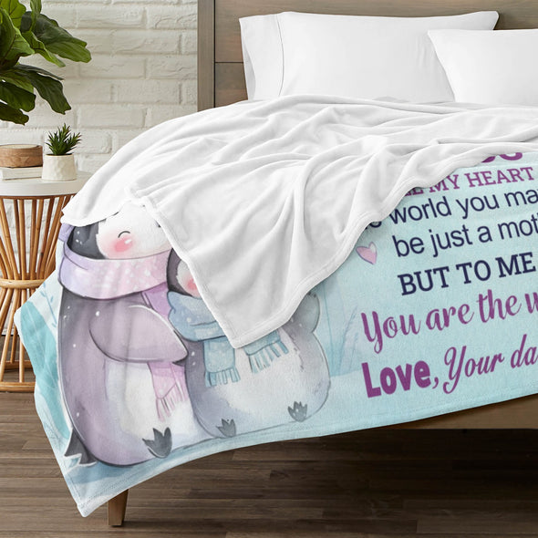 Penguin Blanket Fleece Throw Blanket Super Soft Warm Gifts for Baby Girls Boys Kids Mom Grandma Room Decor