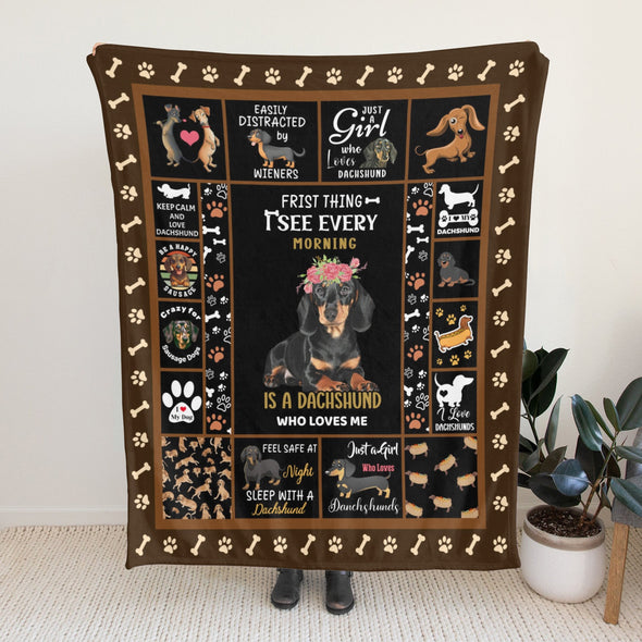 Dachshund Pattern Blanket Fleece Throw Blanket Super Soft Warm Gifts for Baby Girls Boys Kids Mom Grandma Room Decor