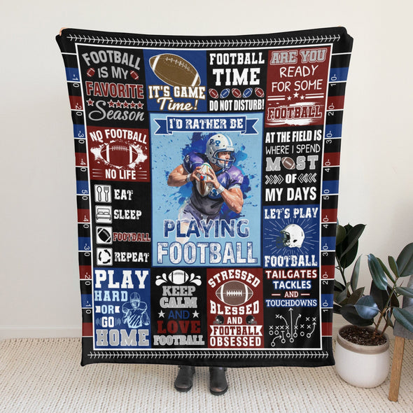 Football Pattern Blanket Fleece Throw Blanket Super Soft Warm Gifts for Baby Girls Boys Kids Mom Grandma Room Decor