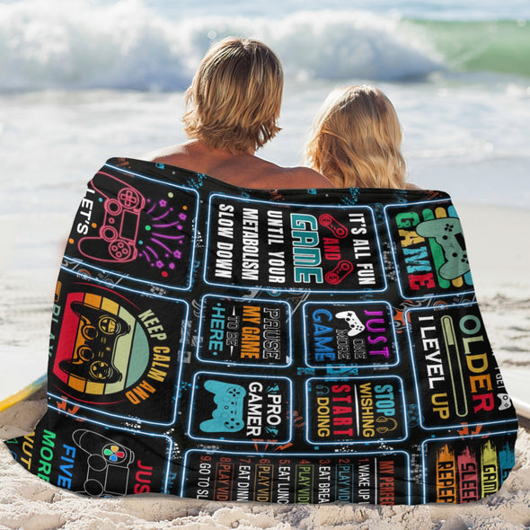 Gamer Blanket Fleece Throw Blanket Super Soft Warm Gifts for Baby Girls Boys Kids Mom Grandma Room Decor