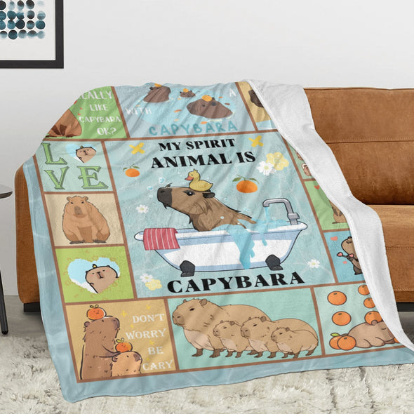 Capybara Pattern Blanket Fleece Throw Blanket Super Soft Warm Gifts for Baby Girls Boys Kids Mom Grandma Room Decor