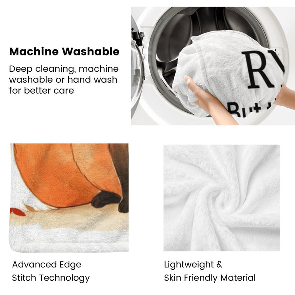 Fox Pattern Blanket Fleece Throw Blanket Super Soft Warm Gifts for Baby Girls Boys Kids Mom Grandma Room Decor