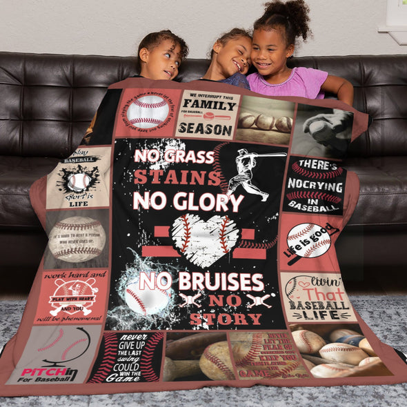 Baseball Pattern Blanket Fleece Throw Blanket Super Soft Warm Gifts for Baby Girls Boys Kids Mom Grandma Room Decor