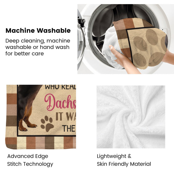 Dachshund Pattern Blanket Fleece Throw Blanket Super Soft Warm Gifts for Baby Girls Boys Kids Mom Grandma Room Decor