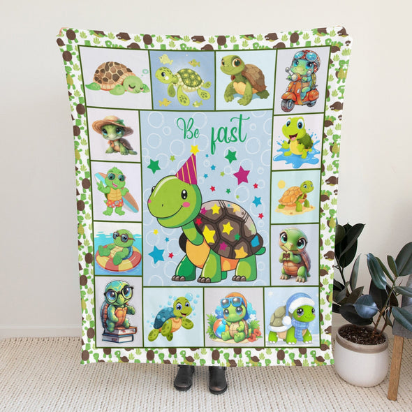 Turtle Pattern Blanket Fleece Throw Blanket Super Soft Warm Gifts for Baby Girls Boys Kids Mom Grandma Room Decor