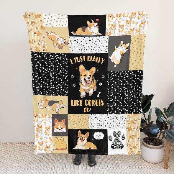 Corgi Blanket Fleece Throw Blanket Super Soft Warm Gifts for Baby Girls Boys Kids Mom Grandma Room Decor