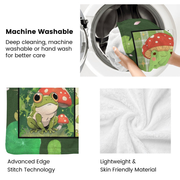 Frog Pattern Blanket Fleece Throw Blanket Super Soft Warm Gifts for Baby Girls Boys Kids Mom Grandma Room Decor