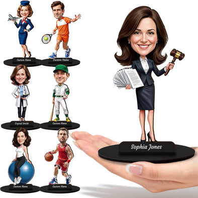 Personalized Miniature Figurines Custom Photo Cartoon Portrait Sculpture with Various Occupations Gifts for Birthday Christmas