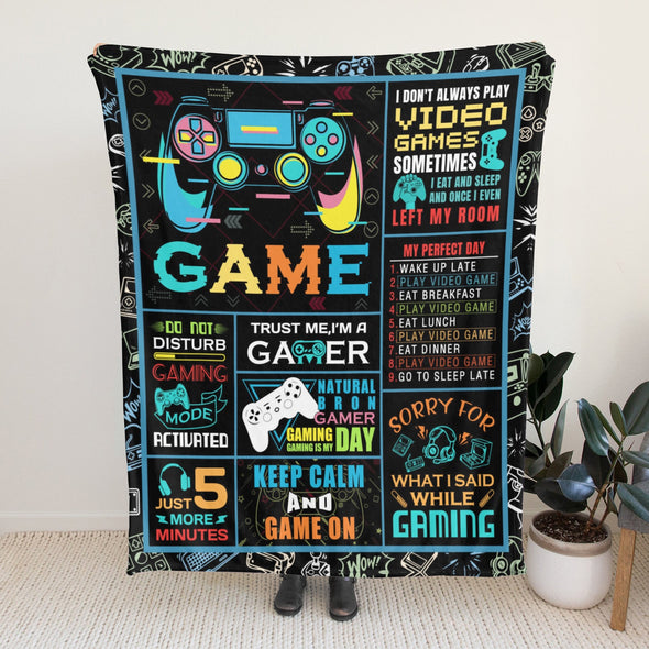 Gamer Blanket Fleece Throw Blanket Super Soft Warm Gifts for Baby Girls Boys Kids Mom Grandma Room Decor