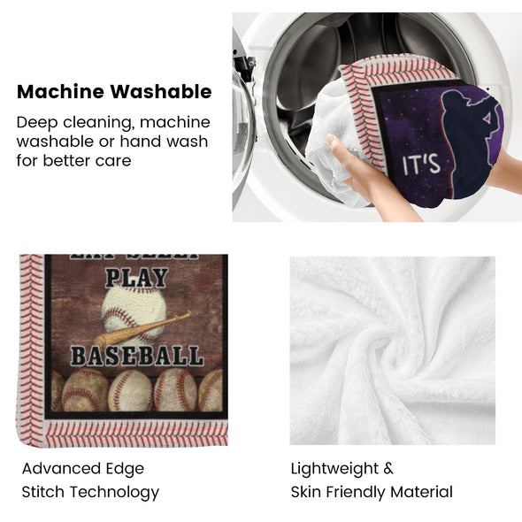 Baseball Pattern Blanket Fleece Throw Blanket Super Soft Warm Gifts for Baby Girls Boys Kids Mom Grandma Room Decor