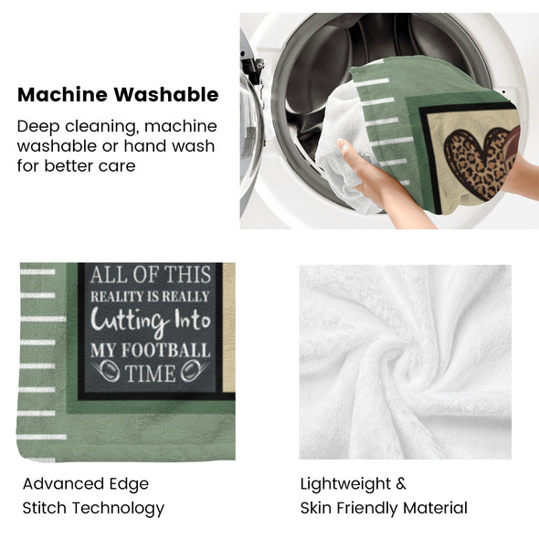 Football Pattern Blanket Fleece Throw Blanket Super Soft Warm Gifts for Baby Girls Boys Kids Mom Grandma Room Decor