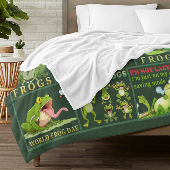 Frog Pattern Blanket Fleece Throw Blanket Super Soft Warm Gifts for Baby Girls Boys Kids Mom Grandma Room Decor