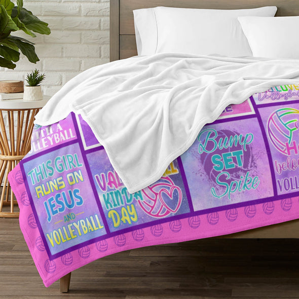 Volleyball Pattern Blanket Fleece Throw Blanket Super Soft Warm Gifts for Baby Girls Boys Kids Mom Grandma Room Decor