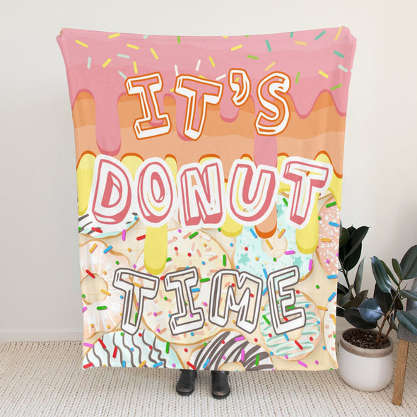 Donut Pattern Blanket Fleece Throw Blanket Super Soft Warm Gifts for Baby Girls Boys Kids Mom Grandma Room Decor