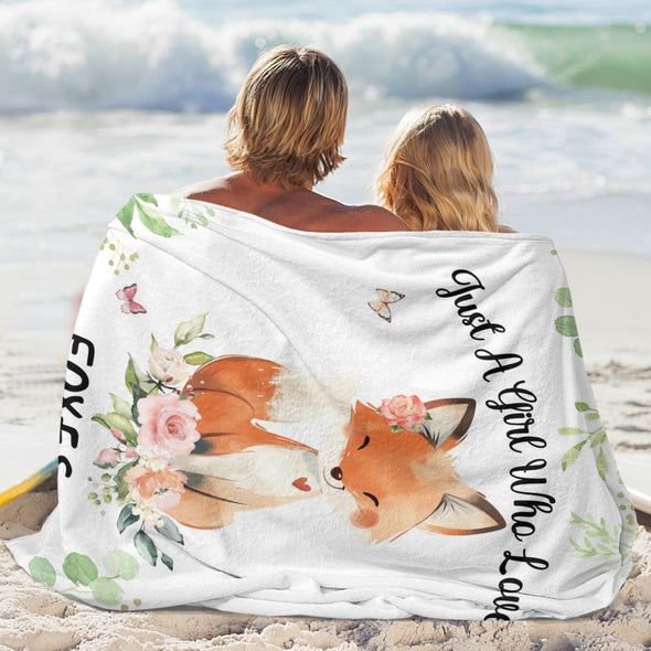 Fox Pattern Blanket Fleece Throw Blanket Super Soft Warm Gifts for Baby Girls Boys Kids Mom Grandma Room Decor