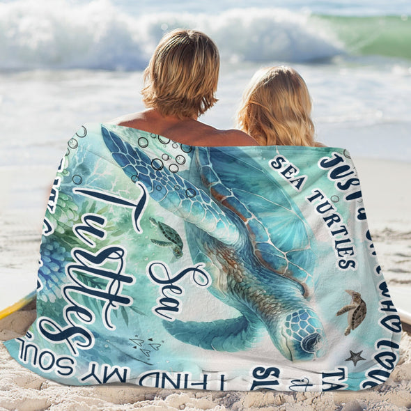Turtle Pattern Blanket Fleece Throw Blanket Super Soft Warm Gifts for Baby Girls Boys Kids Mom Grandma Room Decor