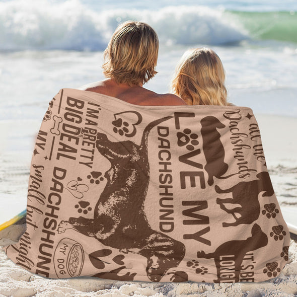 Dachshund Pattern Blanket Fleece Throw Blanket Super Soft Warm Gifts for Baby Girls Boys Kids Mom Grandma Room Decor