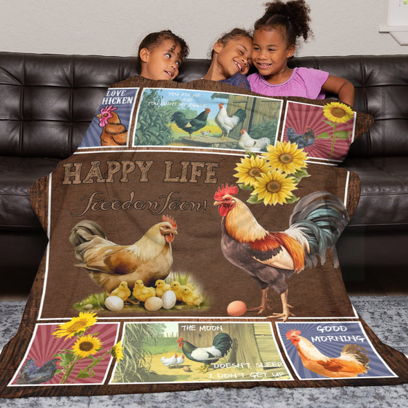 Chicken Pattern Blanket Fleece Throw Blanket Super Soft Warm Gifts for Baby Girls Boys Kids Mom Grandma Room Decor