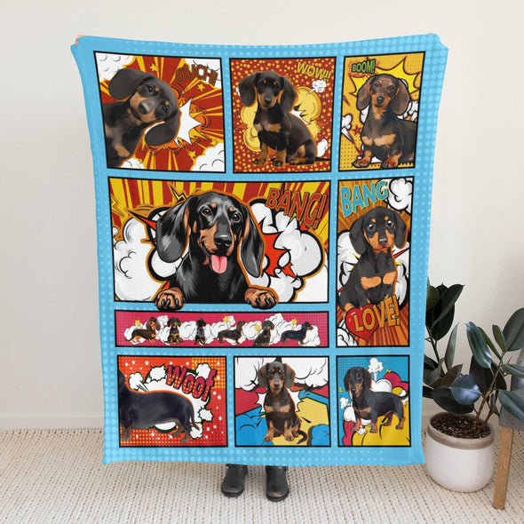 Dachshund Pattern Blanket Fleece Throw Blanket Super Soft Warm Gifts for Baby Girls Boys Kids Mom Grandma Room Decor