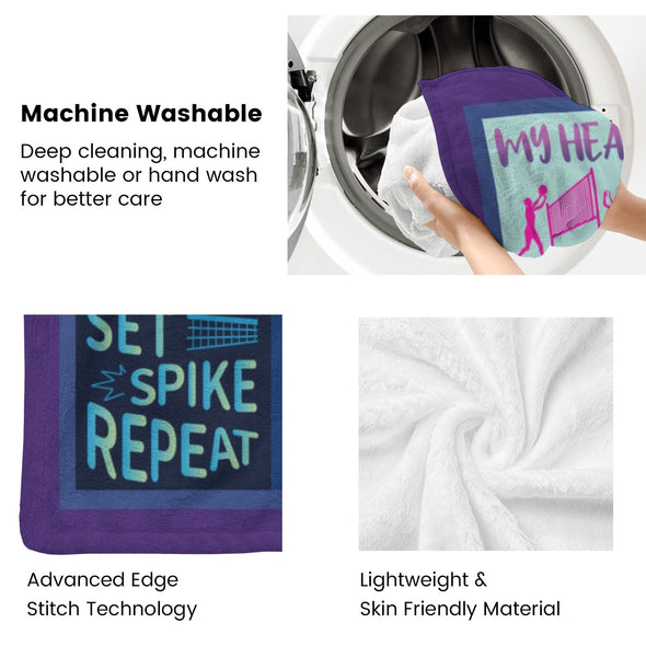 Volleyball Pattern Blanket Fleece Throw Blanket Super Soft Warm Gifts for Baby Girls Boys Kids Mom Grandma Room Decor