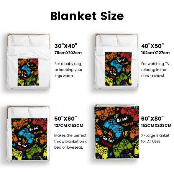 Gamer Blanket Fleece Throw Blanket Super Soft Warm Gifts for Baby Girls Boys Kids Mom Grandma Room Decor