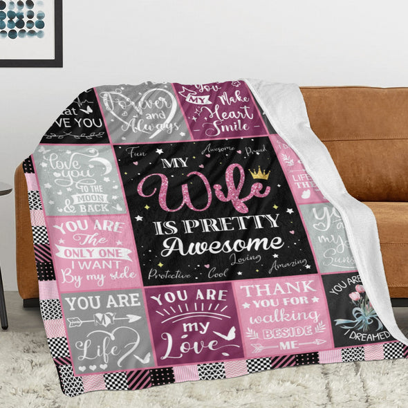 Wife Blanket, Throw Blanket Gifts for Birthday/Wedding/Anniversary/Christmas/Valentines