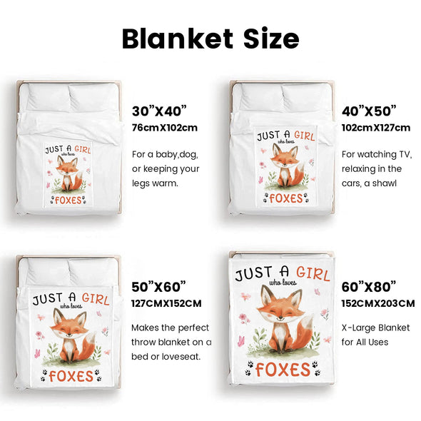 Fox Pattern Blanket Fleece Throw Blanket Super Soft Warm Gifts for Baby Girls Boys Kids Mom Grandma Room Decor