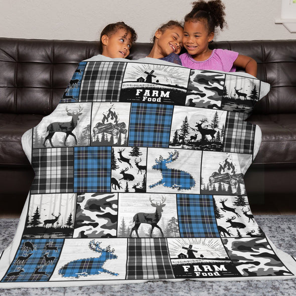 Deer Pattern Blanket Fleece Throw Blanket Super Soft Warm Gifts for Baby Girls Boys Kids Mom Grandma Room Decor