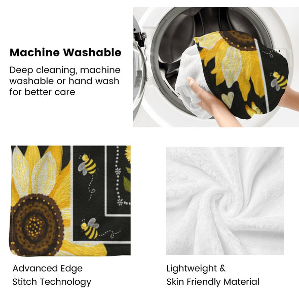 Sunflower Blanket Fleece Throw Blanket Super Soft Warm Gifts for Baby Girls Boys Kids Mom Grandma Room Decor
