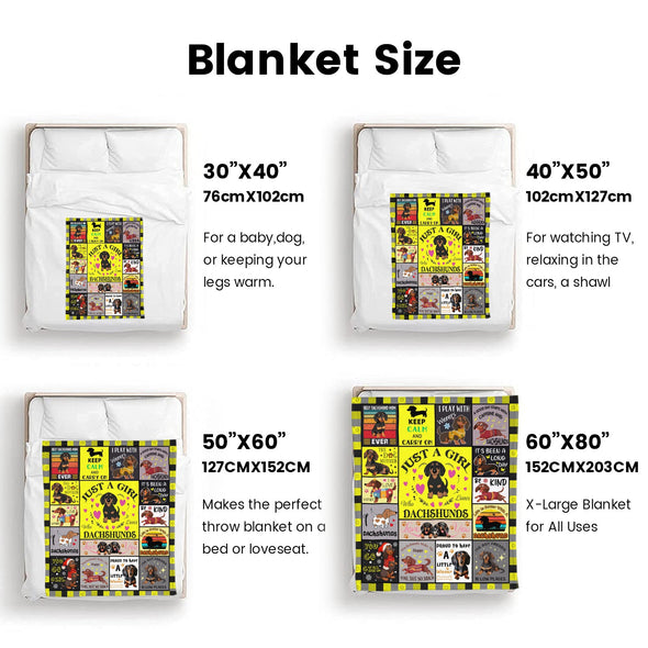 Dachshund Pattern Blanket Fleece Throw Blanket Super Soft Warm Gifts for Baby Girls Boys Kids Mom Grandma Room Decor