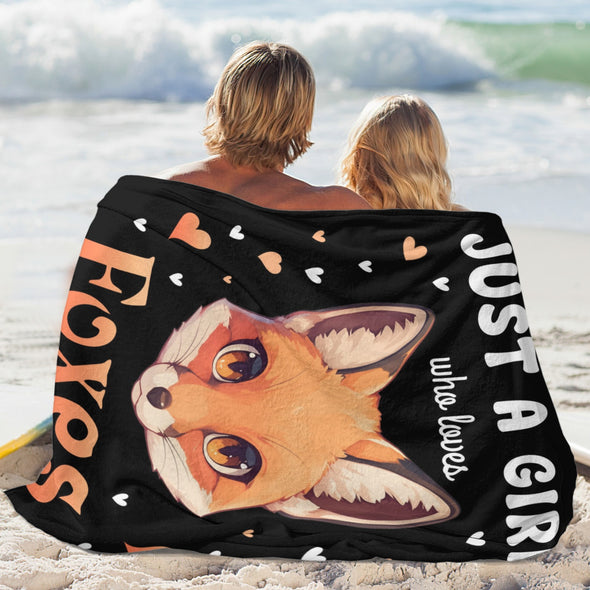 Fox Pattern Blanket Fleece Throw Blanket Super Soft Warm Gifts for Baby Girls Boys Kids Mom Grandma Room Decor