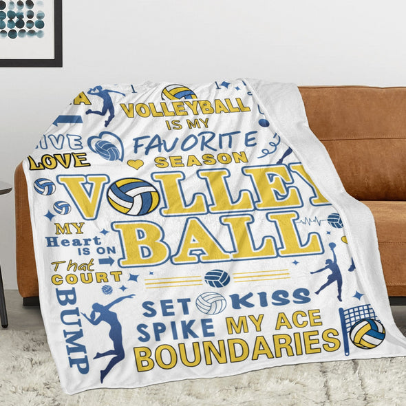 Volleyball Pattern Blanket Fleece Throw Blanket Super Soft Warm Gifts for Baby Girls Boys Kids Mom Grandma Room Decor