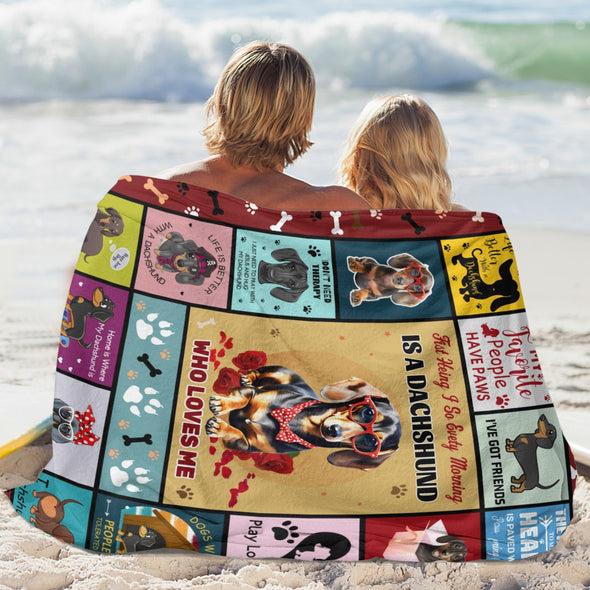 Dachshund Pattern Blanket Fleece Throw Blanket Super Soft Warm Gifts for Baby Girls Boys Kids Mom Grandma Room Decor