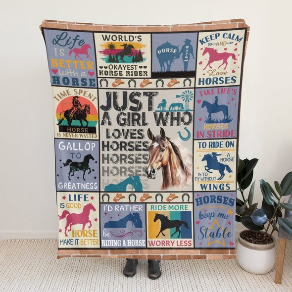 Horse Blanket Gift for Women Girl Who Loves Horses for Sofa Couch Bed Room Birthday Decor Bed Travel