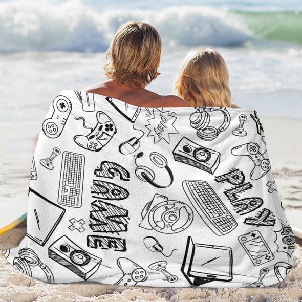 Gamer Blanket Fleece Throw Blanket Super Soft Warm Gifts for Baby Girls Boys Kids Mom Grandma Room Decor